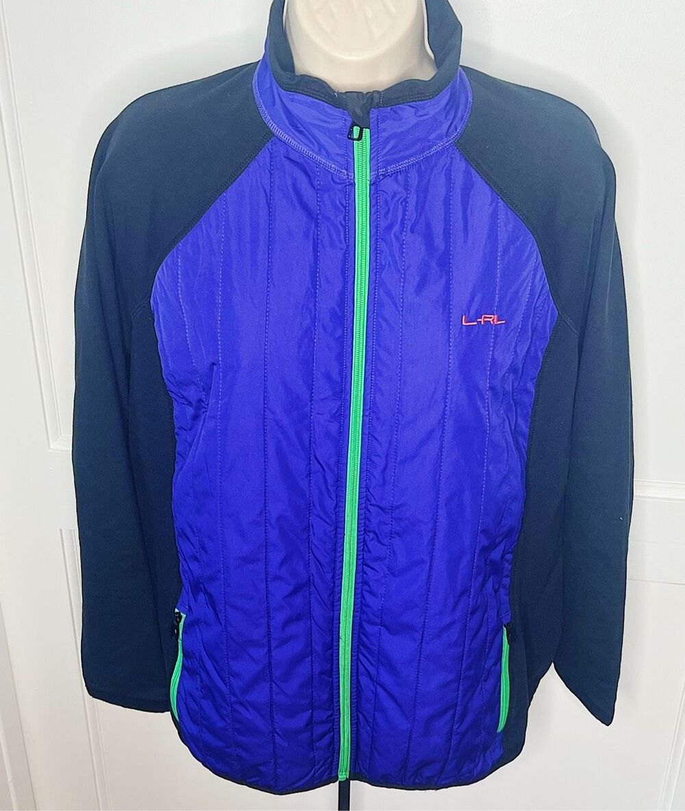 Lauren Ralph Lauren Active L-RL Quilted Fleece Zip Jacket Purple Size 1X